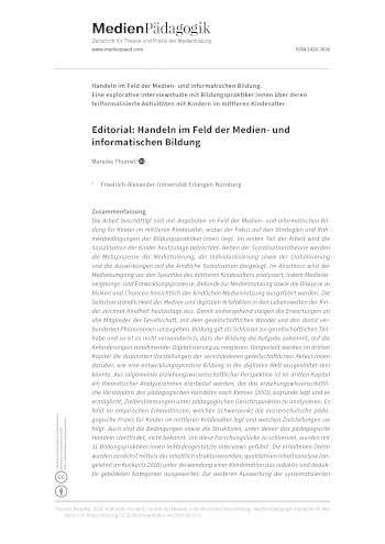 Cover:: Mareike Thumel: Editorial: Acting in the Field of Media and IT Education