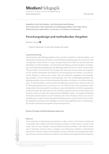 Cover:: Mareike Thumel: Forschungsdesign und methodisches Vorgehen