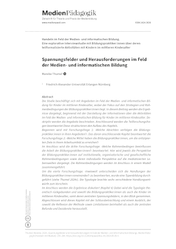Cover:: Mareike Thumel: Spannungsfelder und Herausforderungen im Feld der Medien- und informatischen Bildung