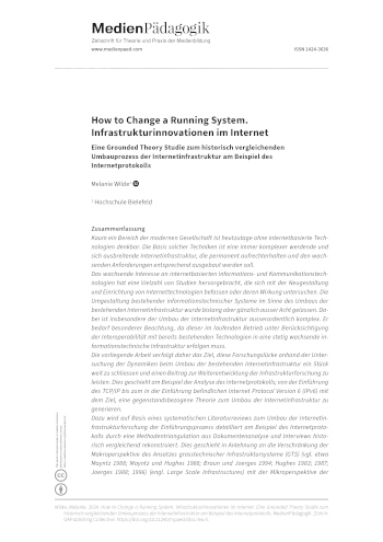 Cover:: Melanie Wilde: How to Change a Running System. Infrastrukturinnovationen im Internet: Eine Grounded Theory Studie zum historisch vergleichenden Umbauprozess der Internetinfrastruktur am Beispiel des Internetprotokolls