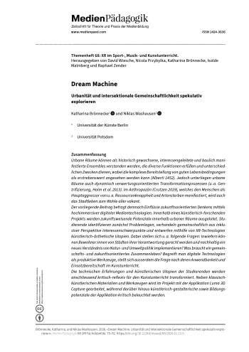 Cover:: Katharina Brönnecke, Niklas Washausen: Dream Machine: Urbanität und intersektionale Gemeinschaftlichkeit spekulativ explorieren