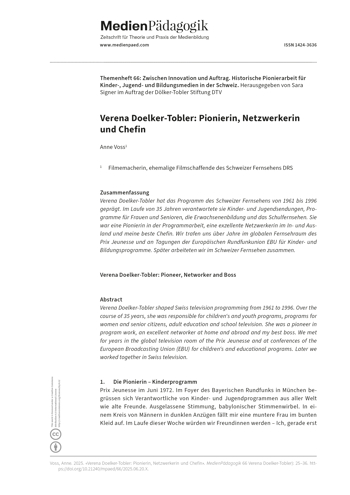 Cover:: Anne Voss: Verena Doelker-Tobler: Pionierin, Netzwerkerin und Chefin