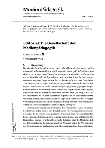 Cover:: Christian Swertz: Editorial: Die Gesellschaft der Medienpädagogik