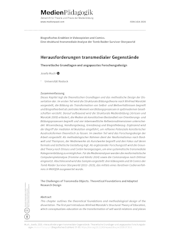 Cover:: Josefa Much: Herausforderungen transmedialer Gegenstände: Theoretische Grundlagen und angepasstes Forschungsdesign
